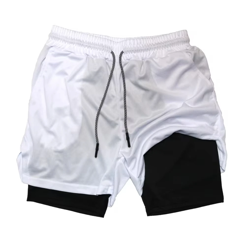 Men\'s Outdoor Cycling Sports Shorts Summer Breathable Quick-drying Shorts Sportswear Double-layer Two-in-one Casual Shorts M-3XL