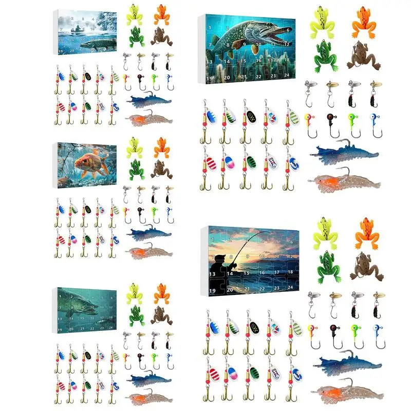 

Fishing Advent Calendar 2024 Christmas Fishing Calendar 24-Day Realistic Countdown Advent Calendar Colorful Practical Christmas