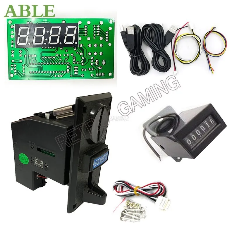 NEW Multi Coin Acceptor DC 12V Mini 6 Digit Counter timer board Kit For Vending Machine Arcade Game Cabinet Bartop Parts 