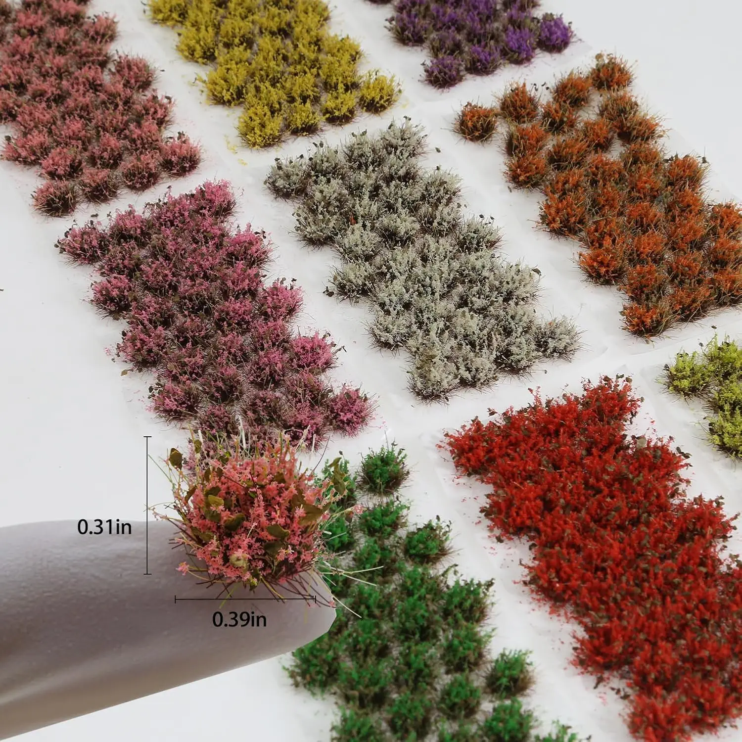 32 stks/doos Miniatuur Bloem Cluster Model Gras Tuft Gebouw Zand Tafel Layout Tuin Decor DIY Poppenhuis Ambachtelijke Speelgoed Accessoires