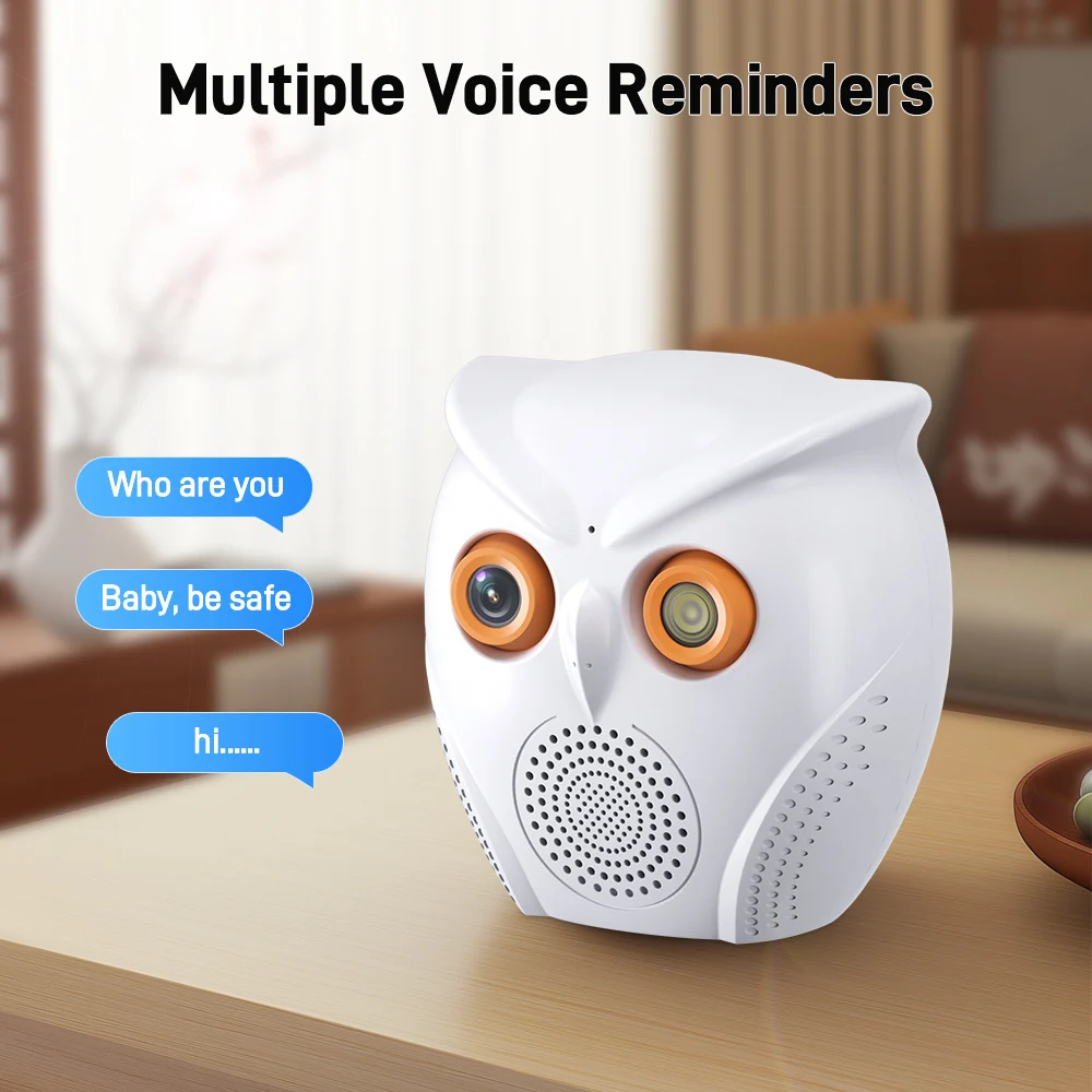 Kamera WiFi ICSEE Owl Design 2K 5MP z detekcją ruchu, kolorowym trybem nocnym, alarmem bezpieczeństwa domowego IP i dwukierunkowym audio