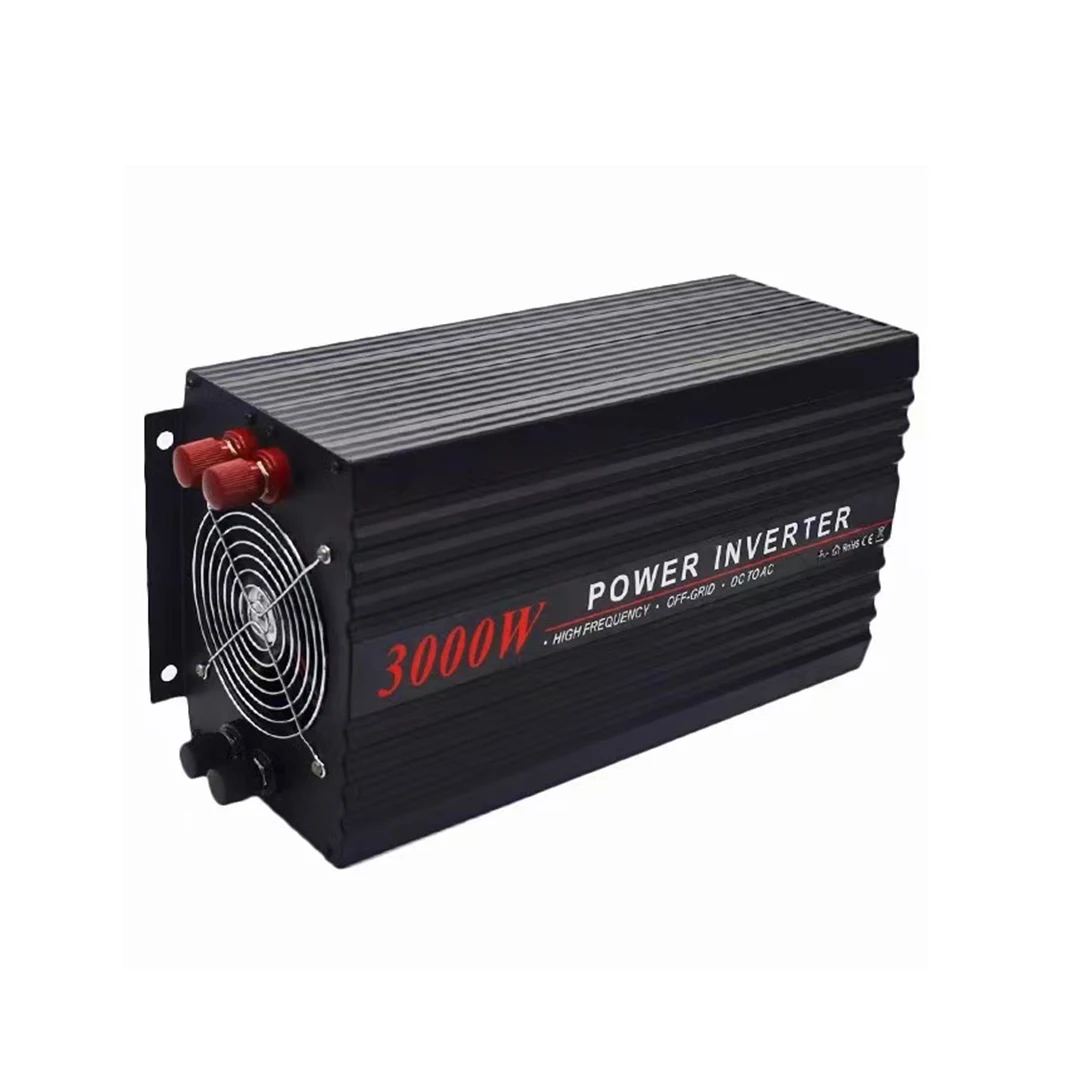 อินเวอร์เตอร์พลังงานคลื่นไซน์บริสุทธิ์ 3000W DC12V/24V/48V มีฟังก์ชันควบคุมแรงดันไฟฟ้าอัตโนมัติสำหรับเอาต์พุตของอินเวอร์เตอร์
