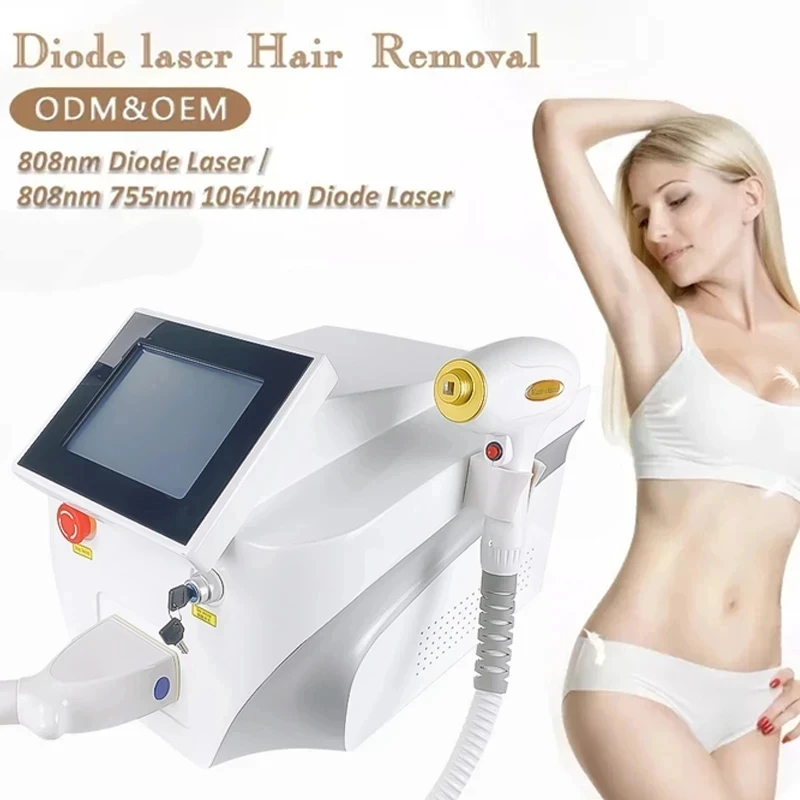 

2024 portable three-wavelength ice diode laser hair removal machine 755 808 1064 laser alexandrite permanent hair removal