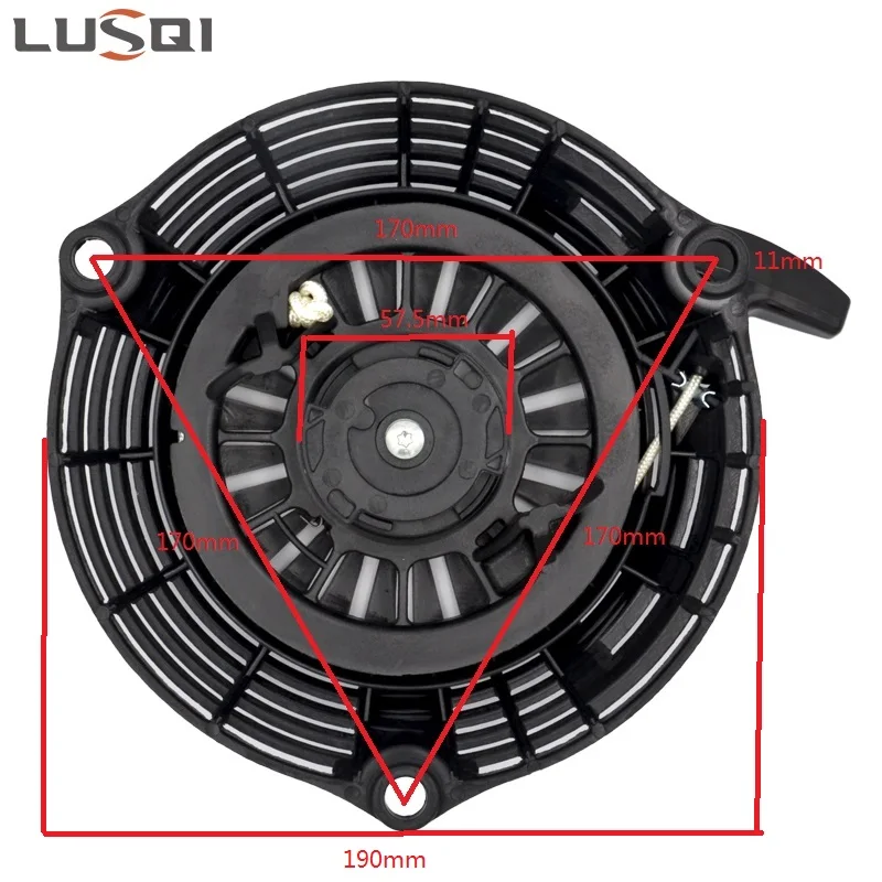 Imagem -02 - Lusqi Recoil Starter para Cortador de Grama Aparador de Grama Iniciar Reparação Peça para Honda Gcv160 11 Furos Gcv135
