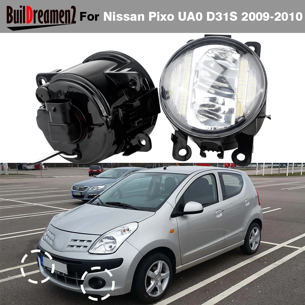 1 Pair Car External LED Fog Light DRL Daytime Running Lamp 30W H11 For Nissan Pixo UA0 D31S 2009 2010 2011 2012 2013 2014