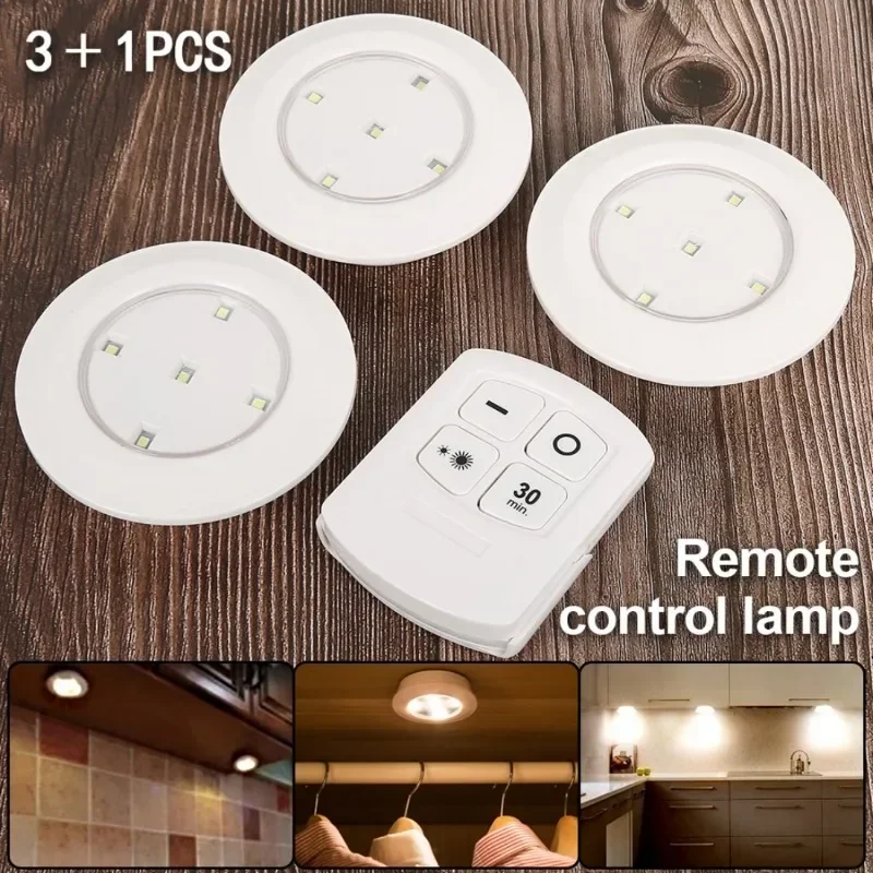 Super Bright Wireless LED Night Light with Remote Control Dimmable LED Under Cabinet Lights for Closets Wardrobe Kitchen Bedroom