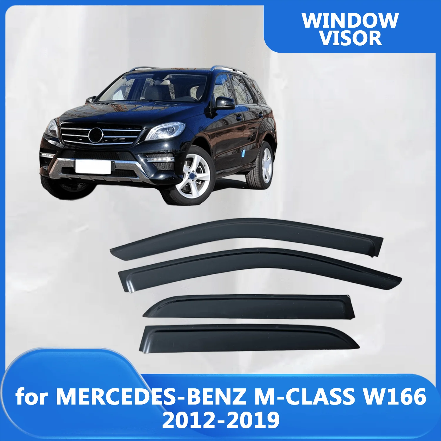 

Window Visor for MERCEDES-BENZ M-CLASS W166 2012 2013 2014 2015 2016 2017 2018 2019 Wind Deflectors Rain Guards Door Visor Vent
