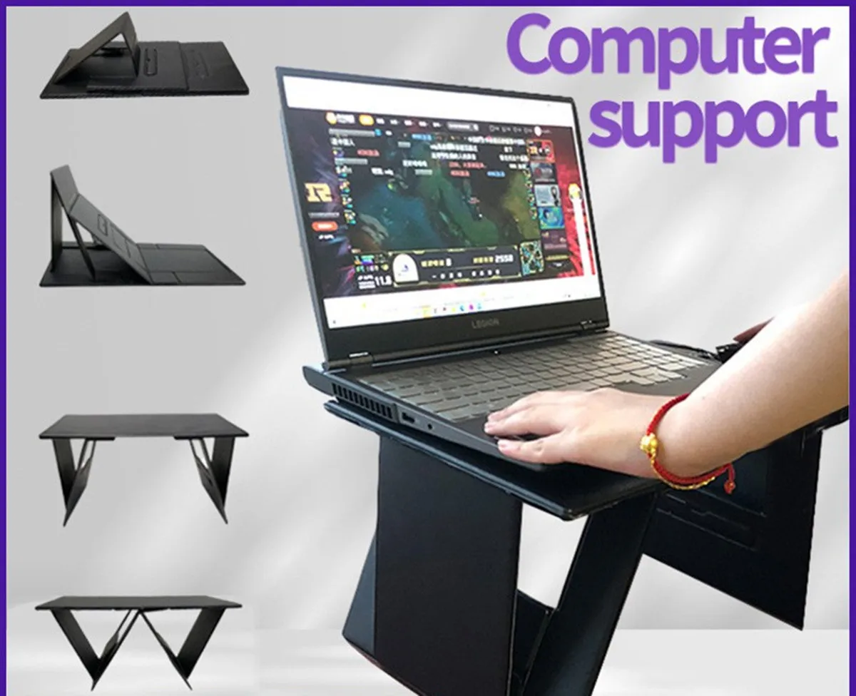 Foldable Laptop Stand Multi Functional Desk Support Adjustable Holder For Space-saving Home Bedroom Small Desk For Office