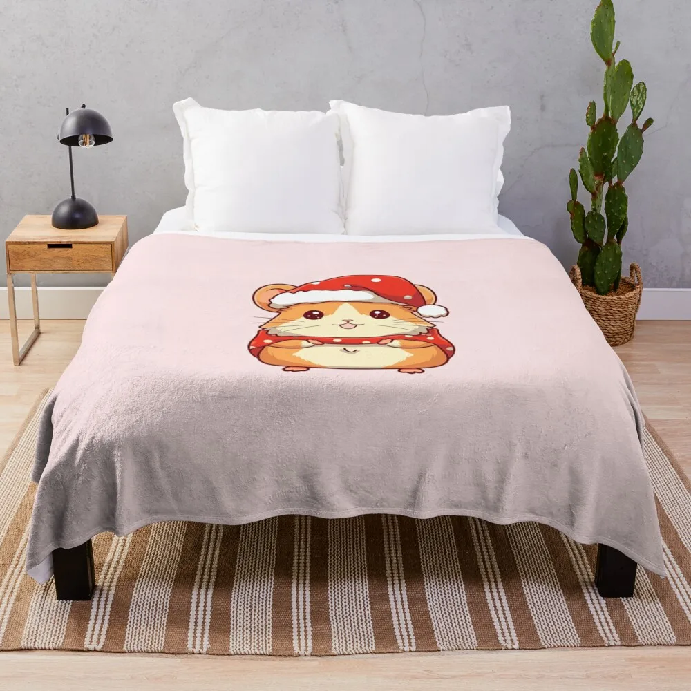 

Cute Christmas Hamster Throw Blanket Single Retros Blankets