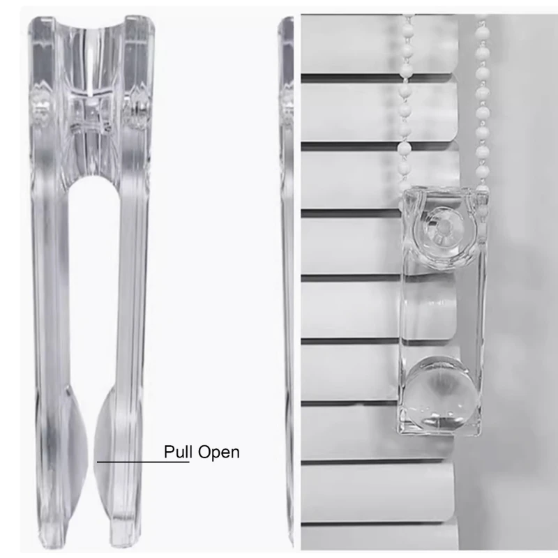 Set of 8Pcs Clear Plastic Roller Blind Cord Weights Handle for Vertical Blinds and Curtain Control Pull Beads Pendants