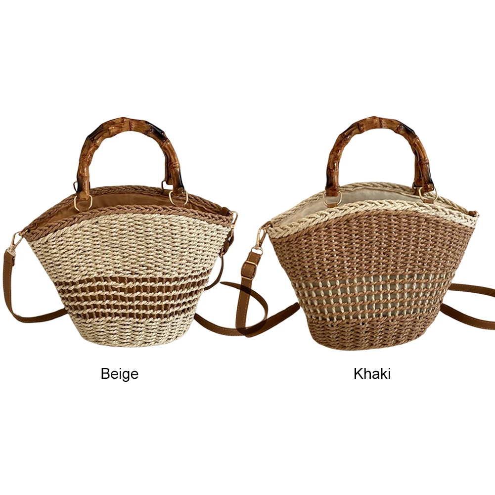 Women Straw Hobo Bag Zipper Woven Shoulder Bag Summer Beach Bag Clutch Purse for Travel Vacation Shopping