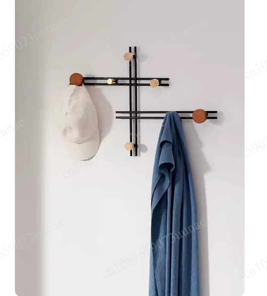 Light luxury wrought iron hook wall hanging living room bedroom dining room wall rack