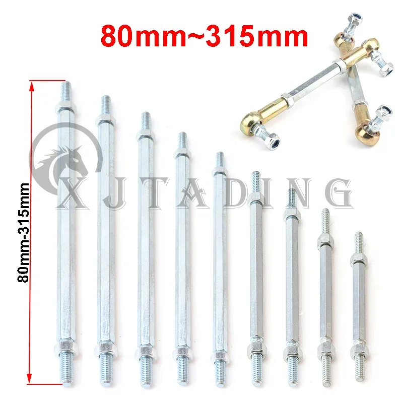 80mm-280mm M8 Steering Tie Rod kit Ball Joint For 49cc 50cc 2 Stroke Electric Mini Kids ATV Go Kart Buggy Scooter Quad E-Bike