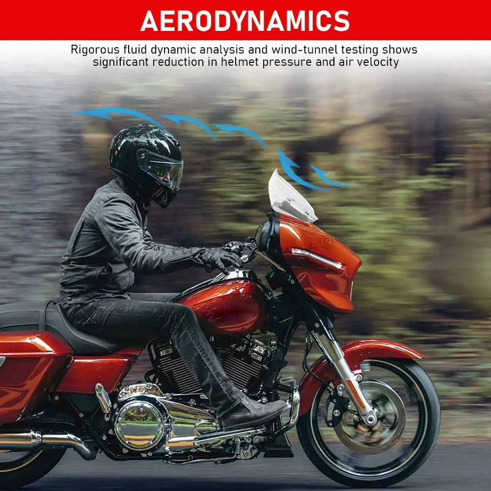 زجاج أمامي علوي للدراجة النارية مقاس 10 بوصات منحرف الرياح للزجاج الأمامي الشفاف لدراجة Harley Street Glide FLHX CVO FLHXSE 2023 2024