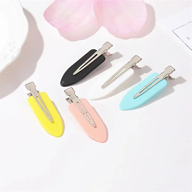 4pcs Seamless Hair Clips No Bend Barrettes No Mark Hairpin Curl Clip Makeup No Crease Hair Clip Candy Color Hair Style Bang Clip