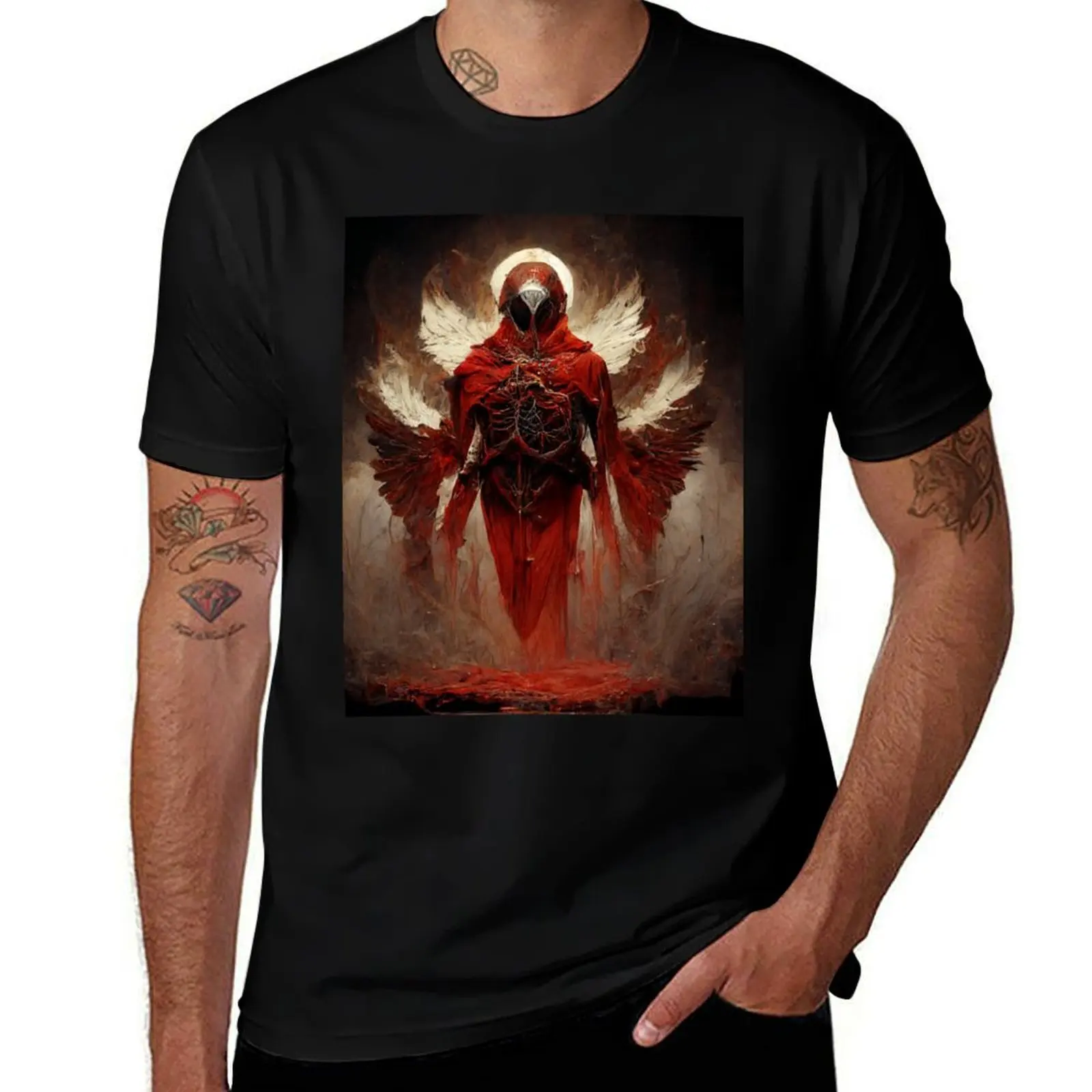 Crimson Seraph T-Shirt Trendy Casual Short Sleeve Shirt T-Shirt