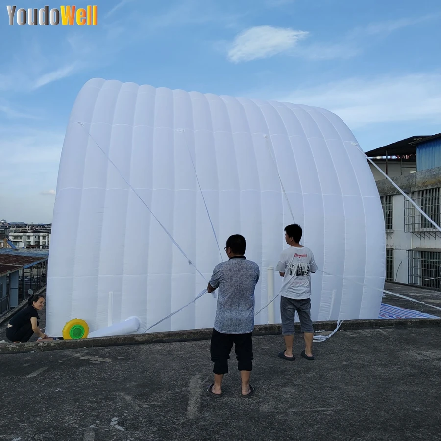 White Outdoor Giant Inflatable Stage Decoration Inflatable Tent  Arched Event Tent For Concerts Or Events Performance