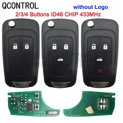 QCONTROL 433MHz 2/3/4 Buttons Car Remote Key DIY for OPEL/VAUXHALL  for Astra J Corsa E Insignia Zafira C 2009-2016 without Logo