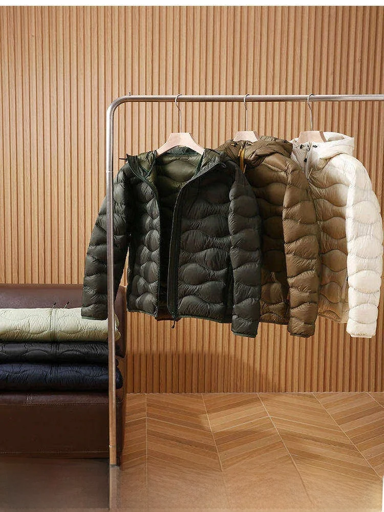 

High Looseness 90 Duck down Hooded Puffer Jacket for Men And Women Outdoor Autumn Winter Warm Casual Style Nylon Fabric