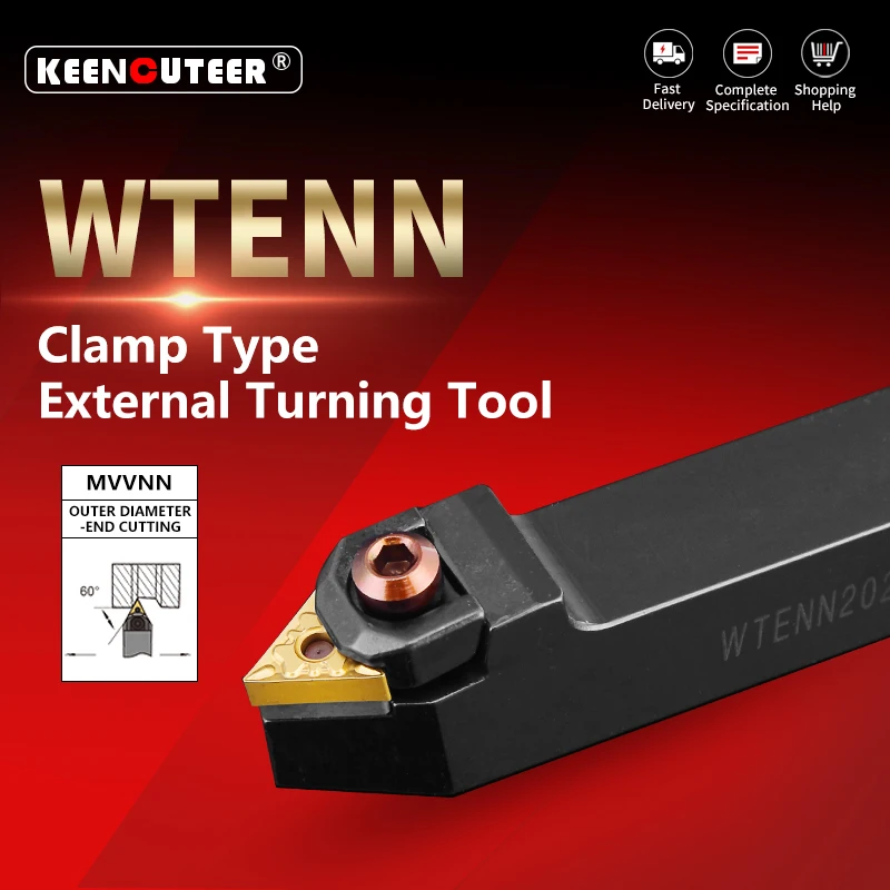 WTENN1616 WTENN2020 WTENN2525 WTENN3232 External Turning Tool WTENN Lathe Bar Turning Holder CNC Cutting Tool Cutter Bar