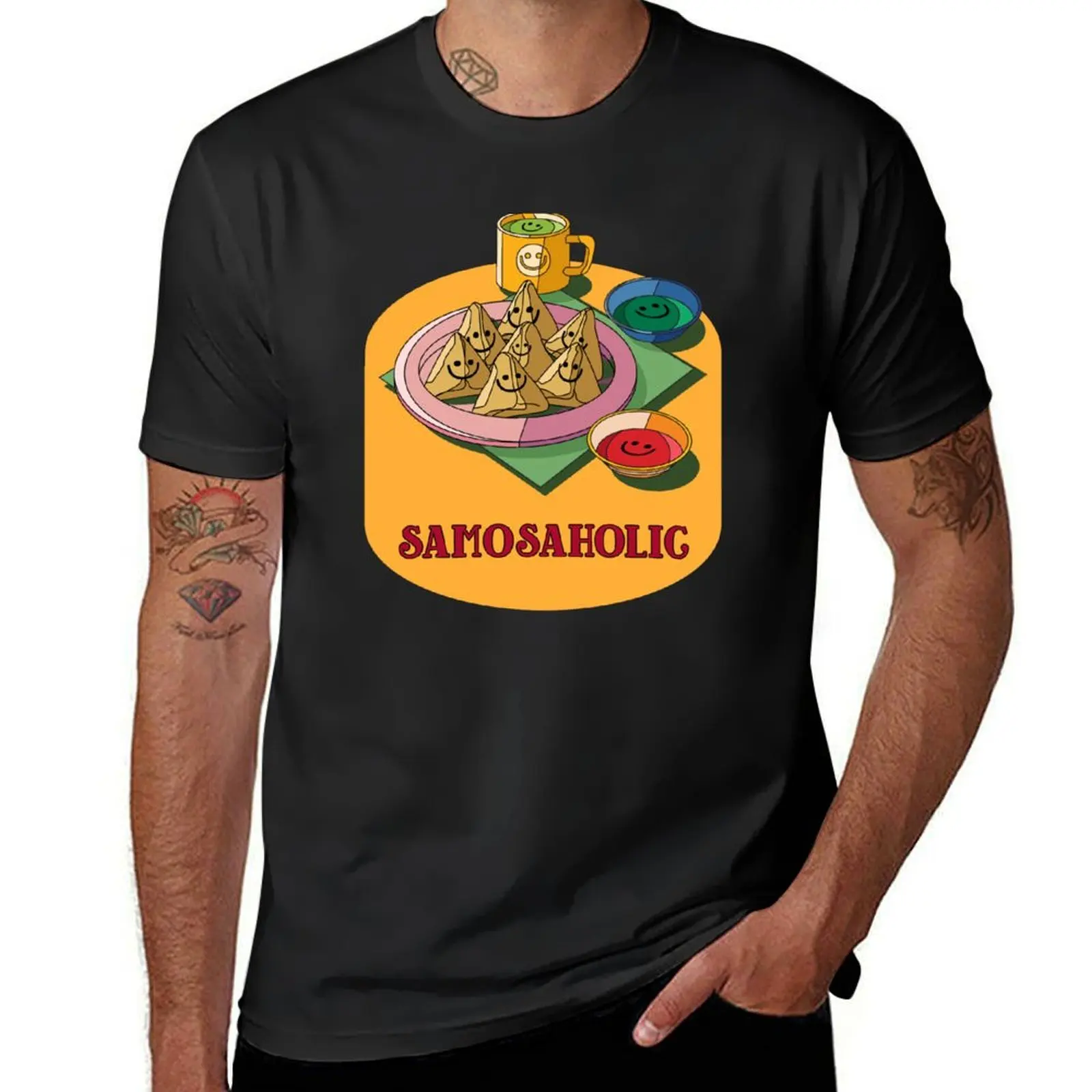 Samosaholic South Asian Design of Fried Samosa T-shirt customs design your own blanks quick-drying summer tops T-shirt men