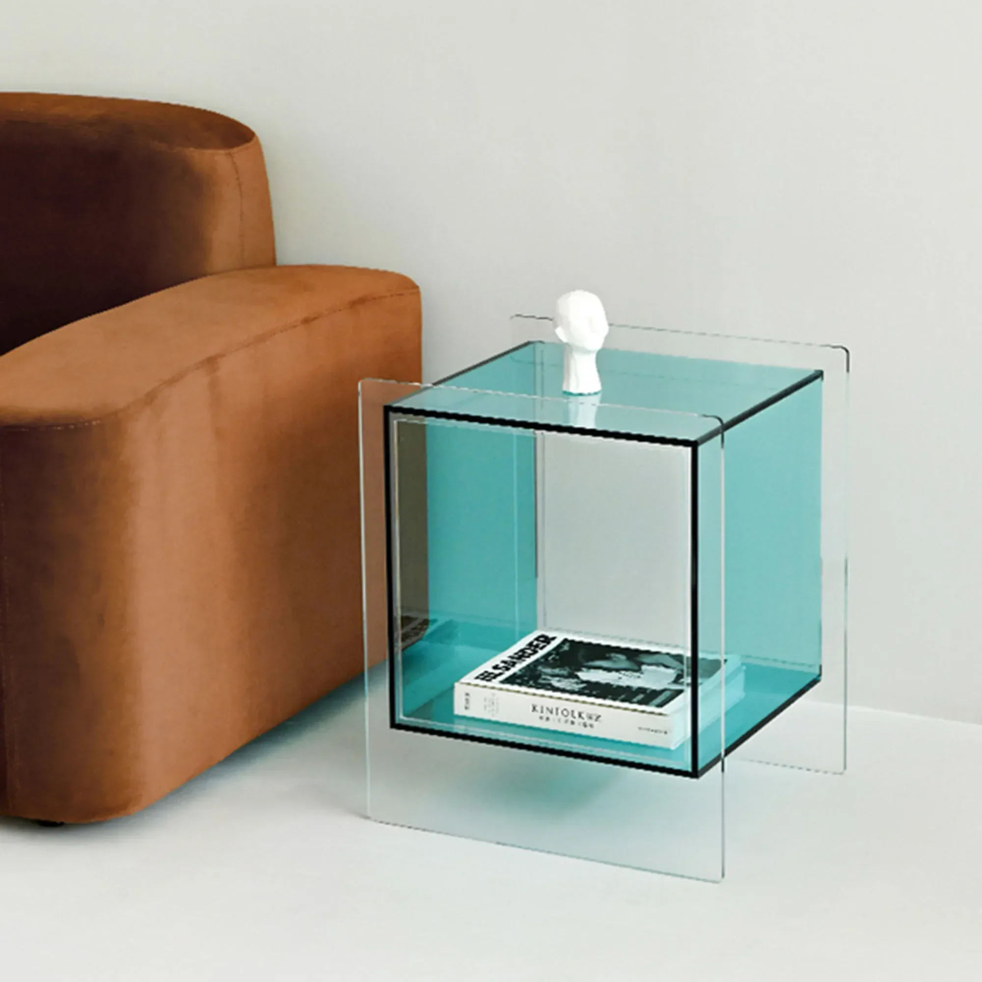 

High quality Cabinet Seating Corner Small Coffee Table Nordic Light Luxury Simple Acrylic Bedroom Bedside Glass Craft