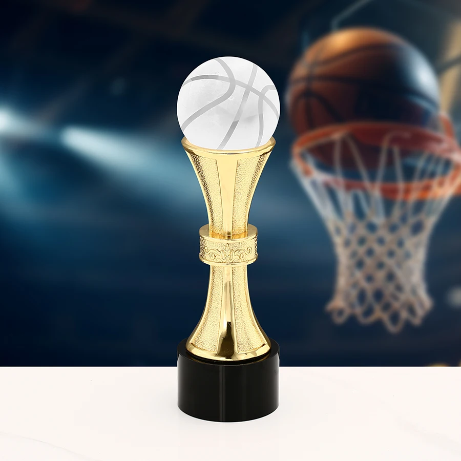 1pc Large Basketball Football Trophy Custom Creative Gold Sports Competition Champion