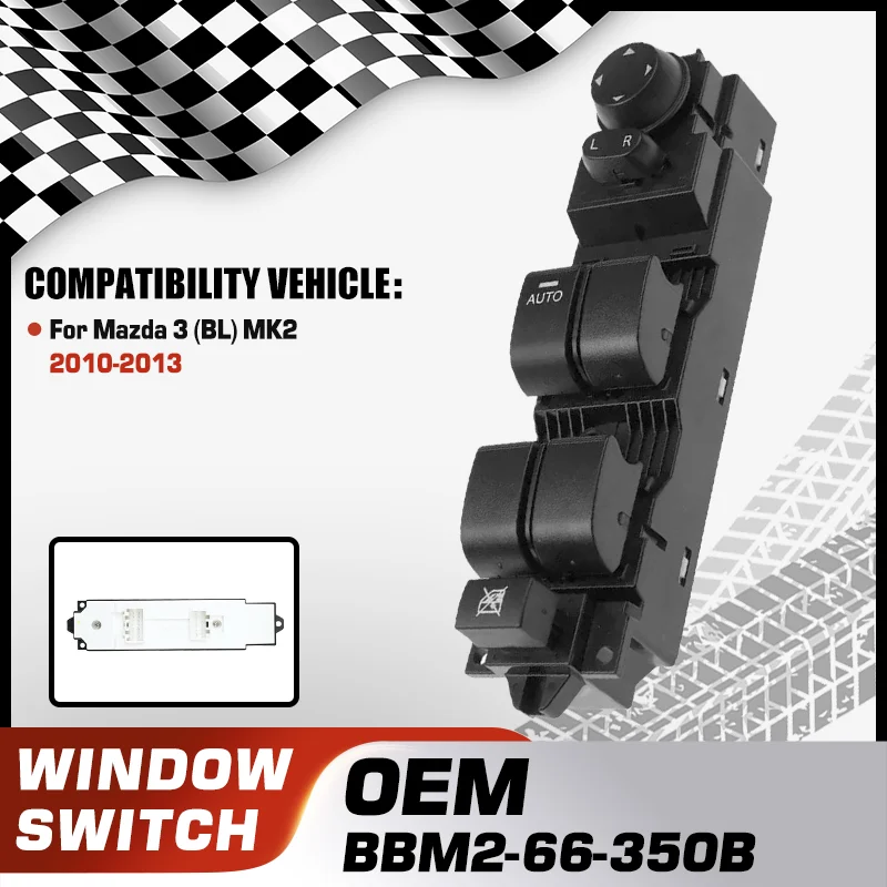 

BBM2-66-350B For Mazda 3 MK2 2010 2011 2012 Car Electric Power Master Window Switch Lifter Console Button 14+12Pins BBM2-66-350A
