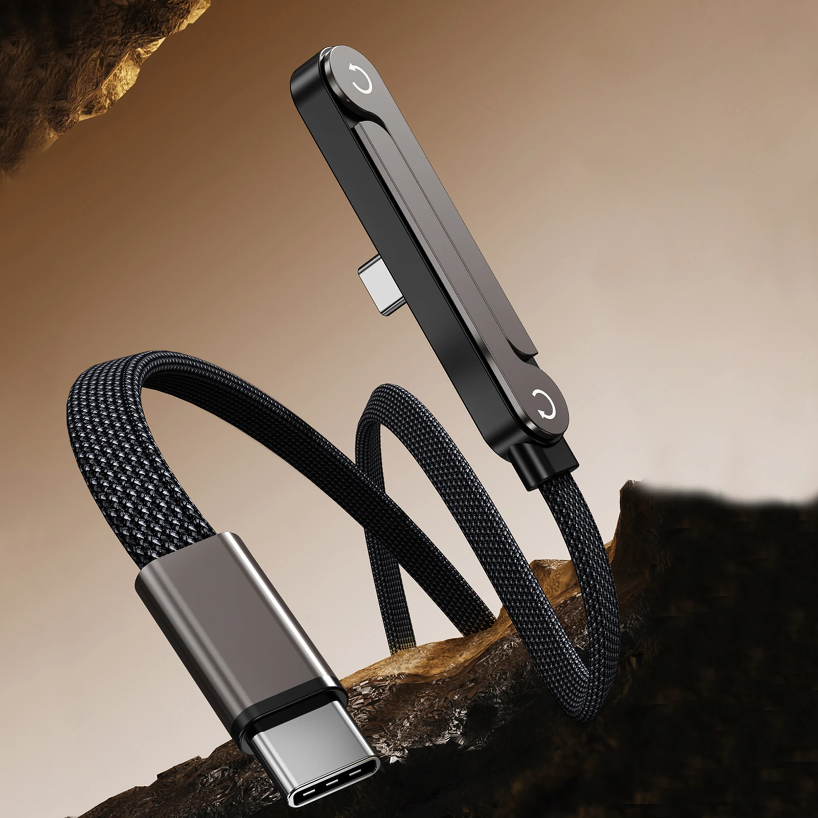 Quick Charge Flat Phone Charger Type C Foldable Stand Fast Charging Kick Cable Stand Holder Cord for IPhone 17 16 Samsung Xiaomi