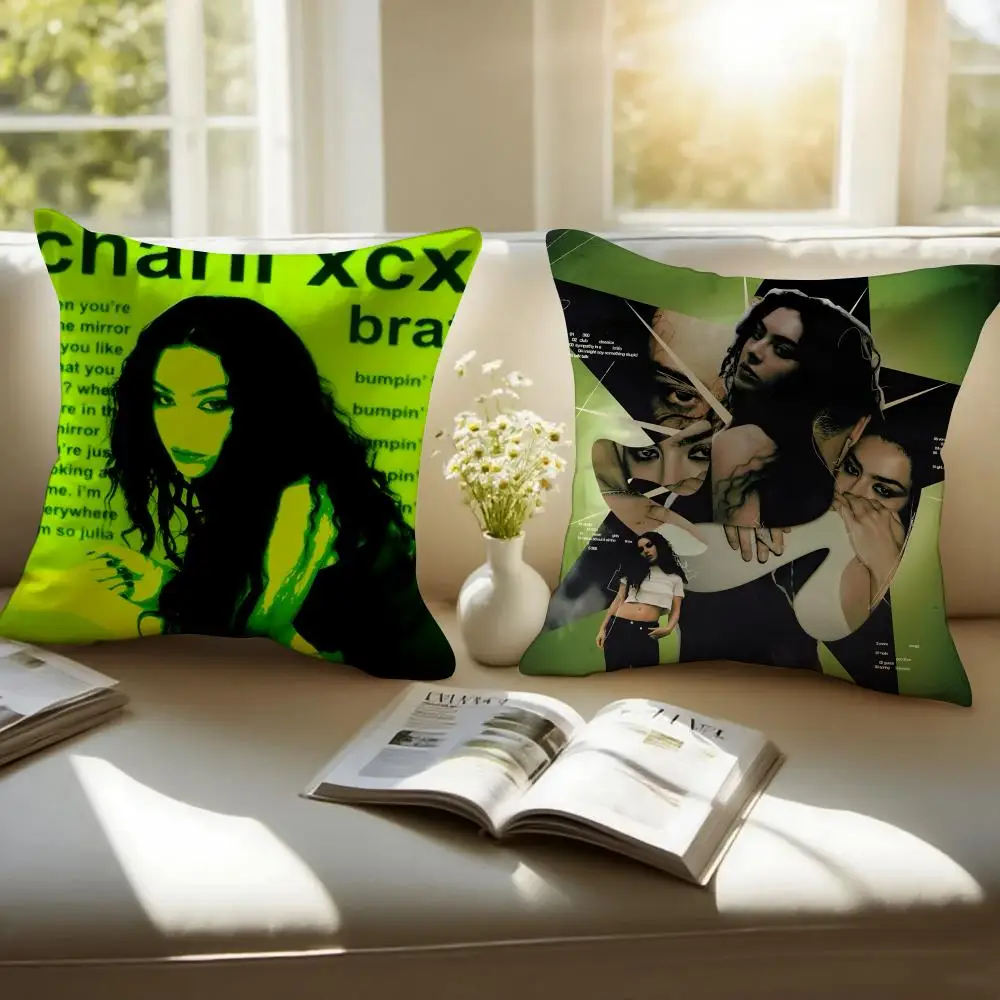 Experimental Singer Charli XCX Cushion Cover Pillowcase Anti-dustmite Invisible Zipper Short Plush Sofa Cushion
