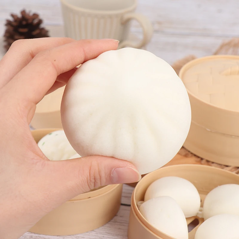 1Set Simulation Steamed Buns Squeeze Toys Slow Rising Stress Relief Squishy Toys Antistress Ball Dumpling Model