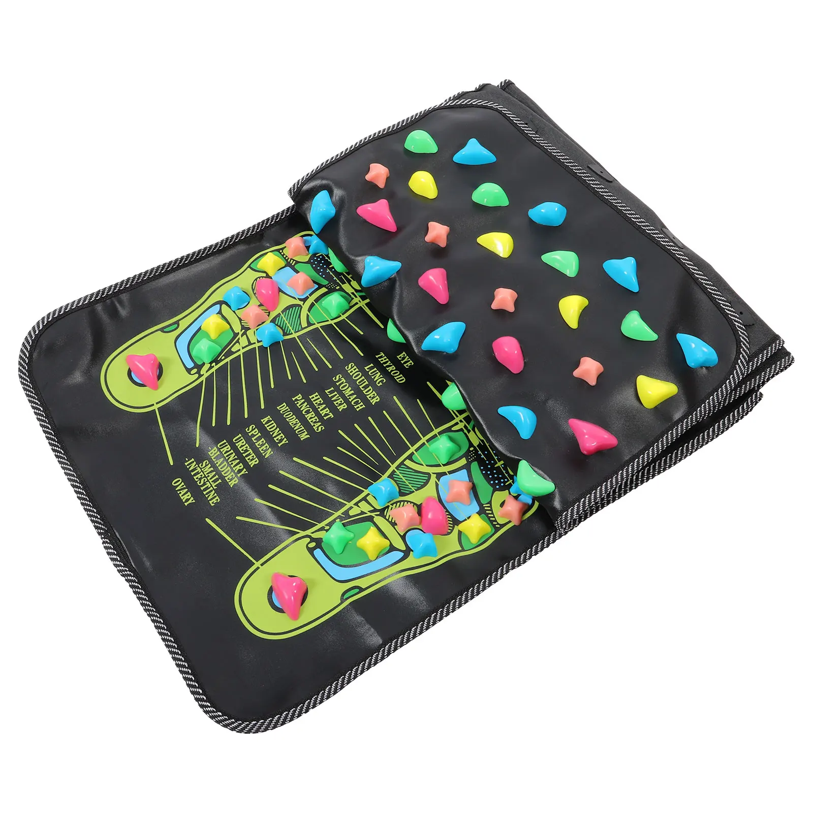 

Cobblestone Trail Foot Massage Mat Non Slip Detachable Stones Durable PP Plastic Material Home Use Roll Up Massager Pads Cushion