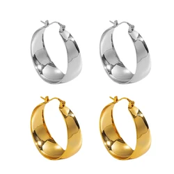 1Pair Fashions Hoop Earrings Stainless Steel Not Fade Ear Rings for Women Jewelry