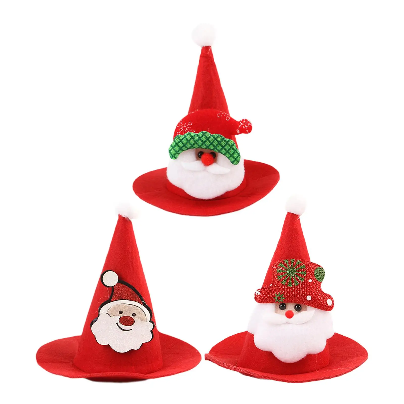 Pet Christmas Hat Photo Props, Cute Decorative Pointed Cap, Headdress Dog Santa Hat