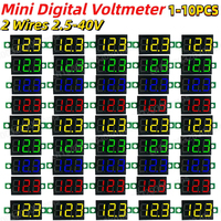 1-10PCS 2 Wires Mini Digital Voltmeter LED Screen Display 0.28 Inch DC 5V-30V Voltage Tester Meter Power Voltage Detector Tool