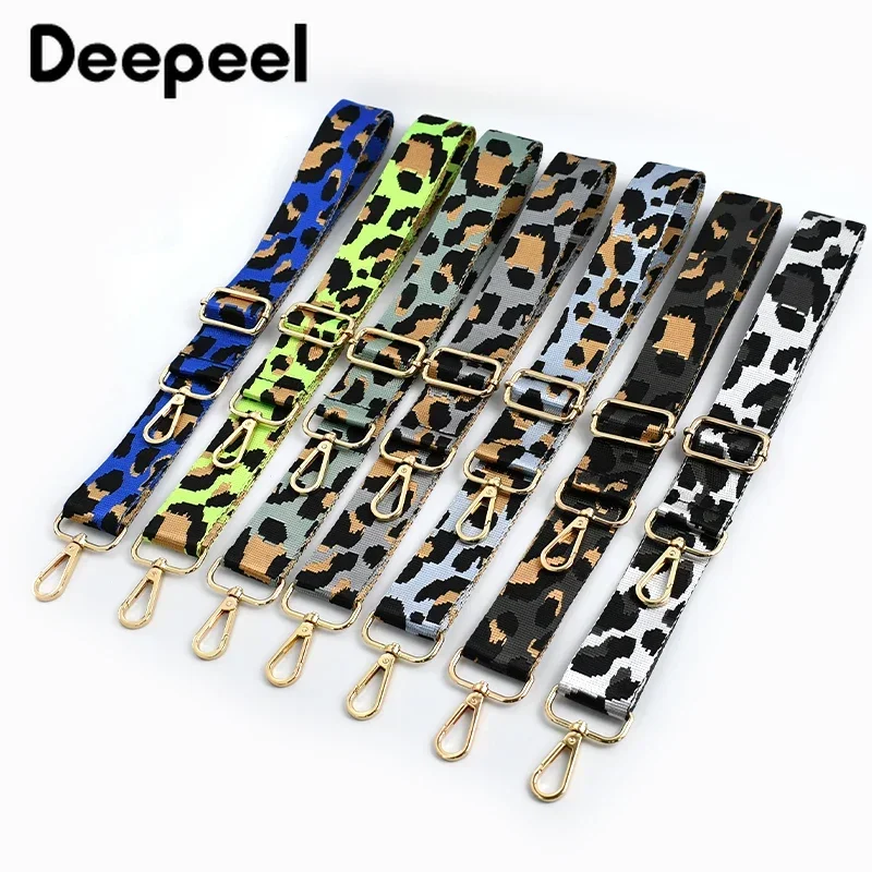 

1-5Pcs 3.8mm Wide Leopard Print Shoulder Strap with Gold Buckle for Women's Bag Adjustable Webbing Straps Replace Accessories