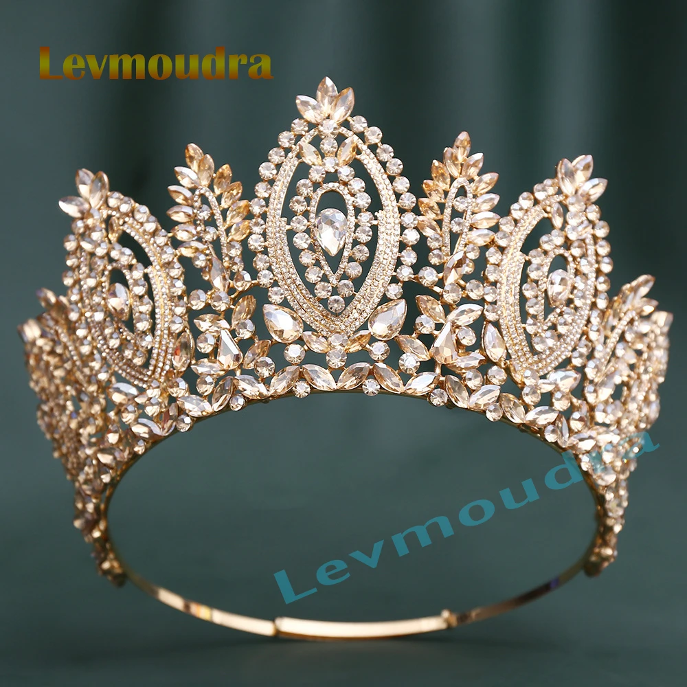 

Levmoudra Queen Crown for Women Wedding Tiara for Bride Princess Tiara Quinceanera Pageant Crown Diadem