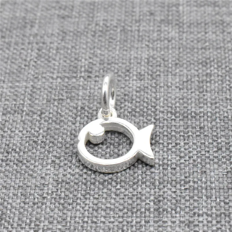 2 Pieces Small Fish Charms Double Sided in 925 Sterling Silver for Bracelet Necklace and Earring Making