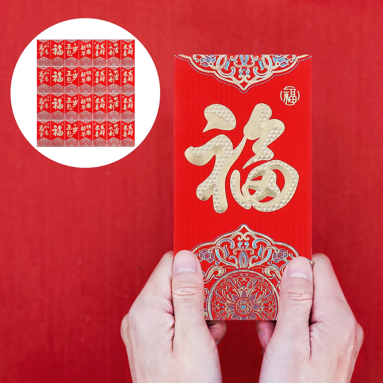 

36Pcs Chinese Red Envelopes for Wedding New Year Birthday Festive Red Packets Luxurious Foil Print Spacious Cash Capacity