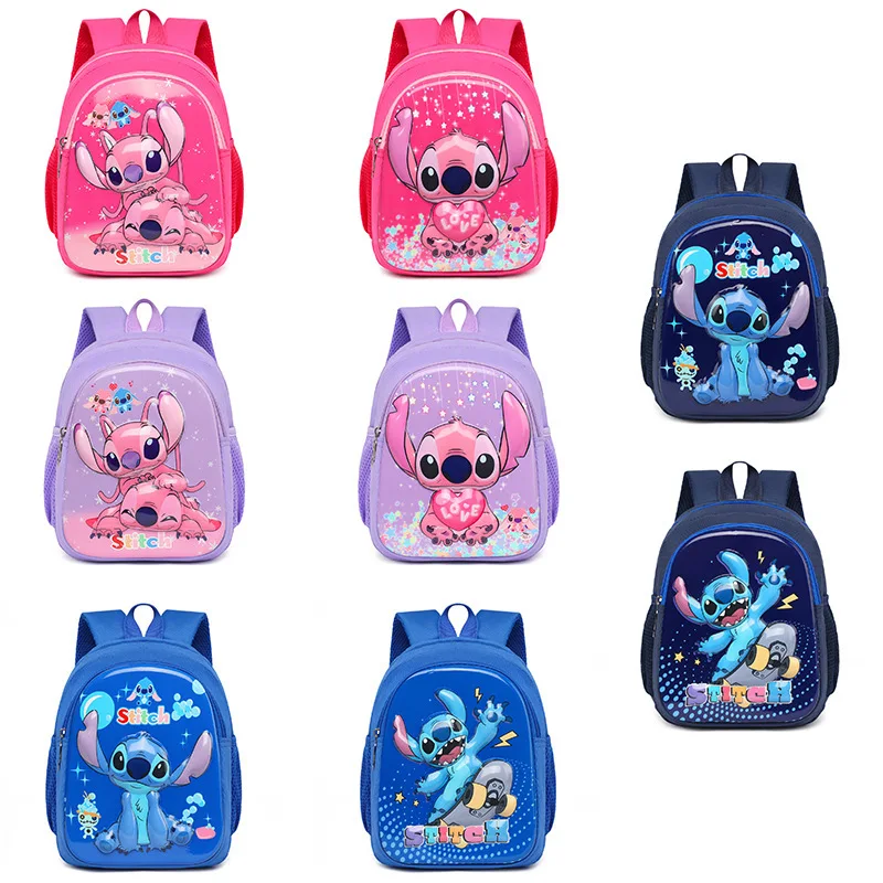 

Cartoon Kawaii Disney Stitch New Kindergarten Boys and Girls Backpack Daypack Kids Bags Kawaii Female Large Schoolbag Backpack