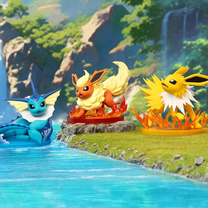

Подлинная фигурка Pokemon Eevee Vaporeon Jolteon Flareon, аниме, экшн-фигурка, каваи, модель игрушки, украшение для рабочего стола, подарки на день рождения для детей