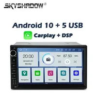 Carplay DSP PX6 IPS Android 10 4GB +64GB Radio GPS navi map Bluetooth Wifi Car DVD multimedia player 2 Din for Nissan Universal