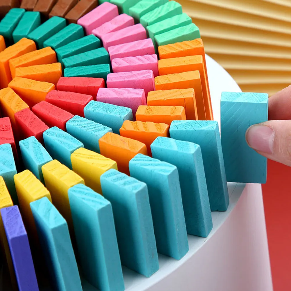 

120Pcs Wood Domino Blocks Early Education Creative Thinking Game Set for Kids Imagination Development Wood Domino Toy