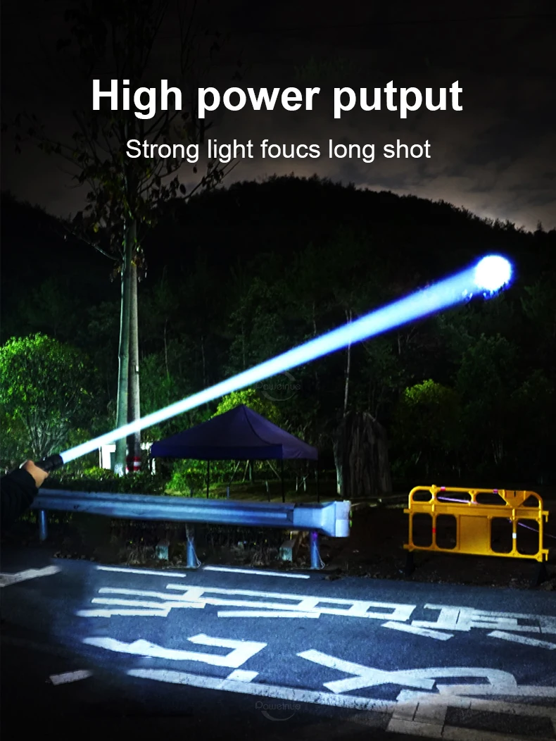 Ultra Bright Outdoor Hand Lantern 95000000LM LED Flashlight High Power Waterproof Rechargeable Flash Lights Fishing Camping Lamp