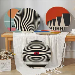 Bauhaus Exhibition Modern Geometric Abstract Decorative Chair Mat Soft Pad Seat Cushion For Dining Patio Office Chair Mat Pad