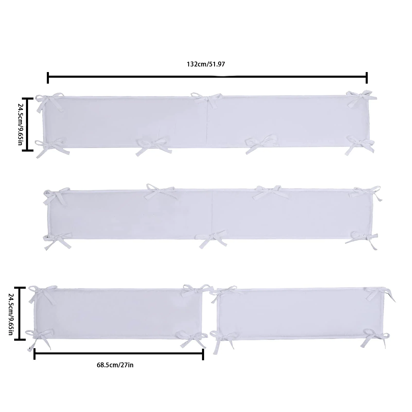 4pcs Soft Crib Bumpers Breathable Crib Bumper Padded Cotton Crib Liner for Inside Crib Padding Soft Baby Crib ProPads Sets