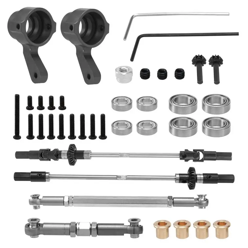 BEDW-Upgrade Steel Gear Bridge Axle Gear Steering Cup Kit For MN D90 D91 MN99 MN99S 1/12 RC Car Spare Parts