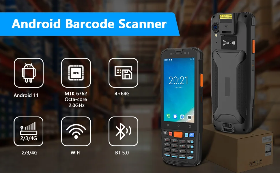 

2025 hot sale KP36 4G Handheld PDA with 2D Barcode Scanner CPU Processor Android 11.0 OS IP68 Sealing Non-Stop Travel Industry D