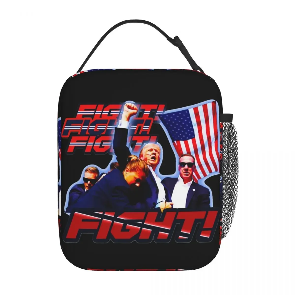 

Trump Shooting Makes Me Stronger Thermal Lunch Bags for Picnic Fight for America Portable Food Bag Thermal Cooler Lunch Boxes