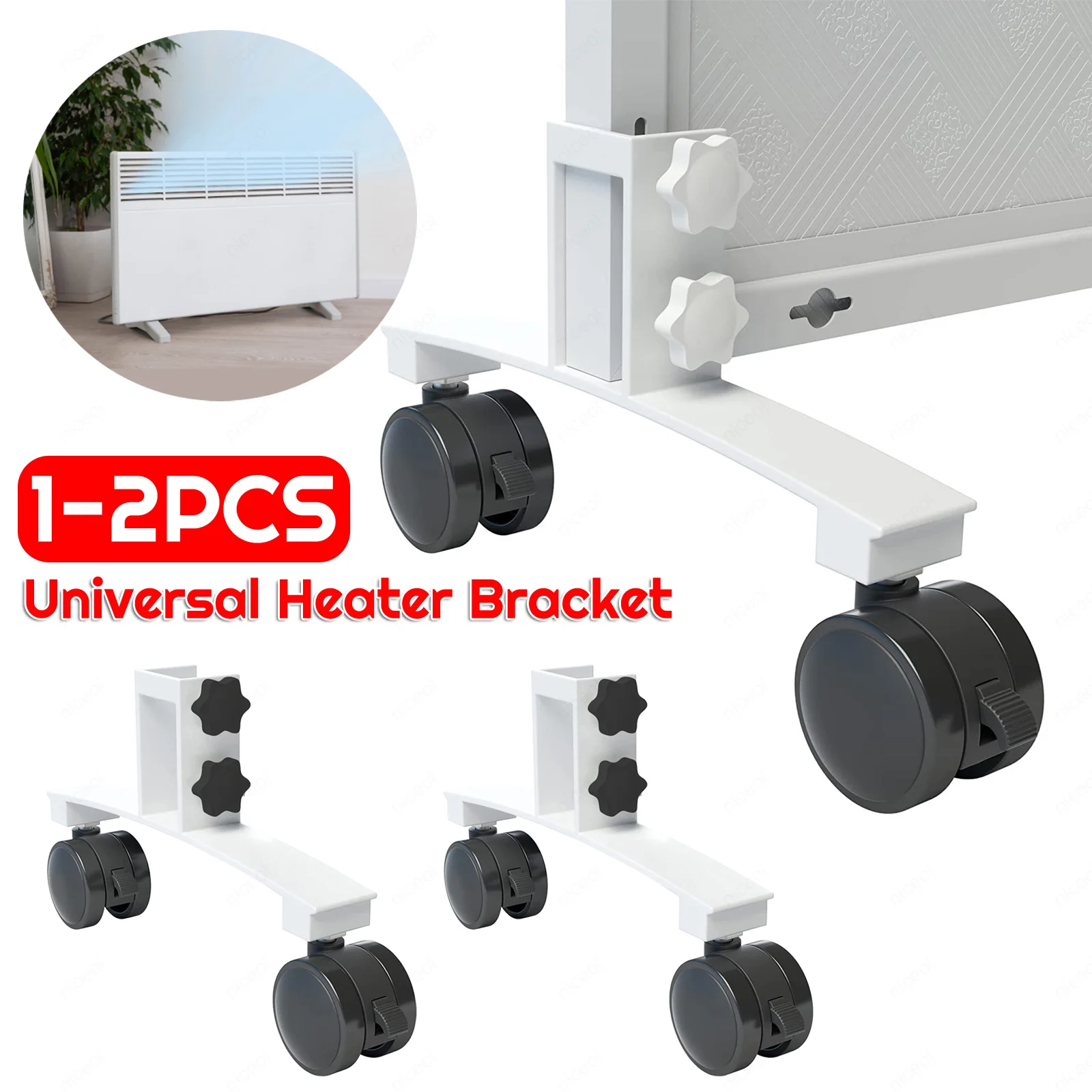 Metal Infrared Heater Bracket Universal Infrared Panel Heater Feet Bracket Movable with Wheels Easy To Install for Home Office